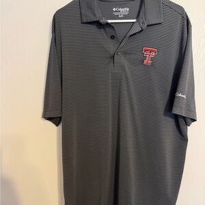 Texas Tech Columbia Men's Black Striped Golf Polo
